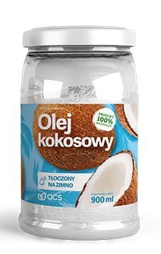 Olej kokosowy tłoczony na zimno 900ml